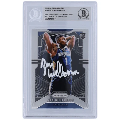 Zion Williamson New Orleans Pelicans Autographed 2019-20 Panini Prizm #248 Beckett Fanatics Witnessed Authenticated Rookie Card