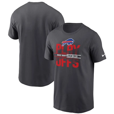 Men's Nike Anthracite Buffalo Bills 2022 NFL Playoffs Iconic T-Shirt
