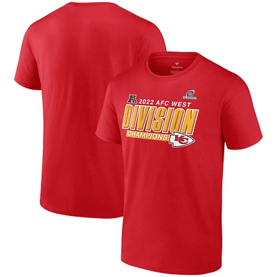 Men's Fanatics Red Kansas City Chiefs 2022 AFC West Division Champions Divide & Conquer T-Shirt