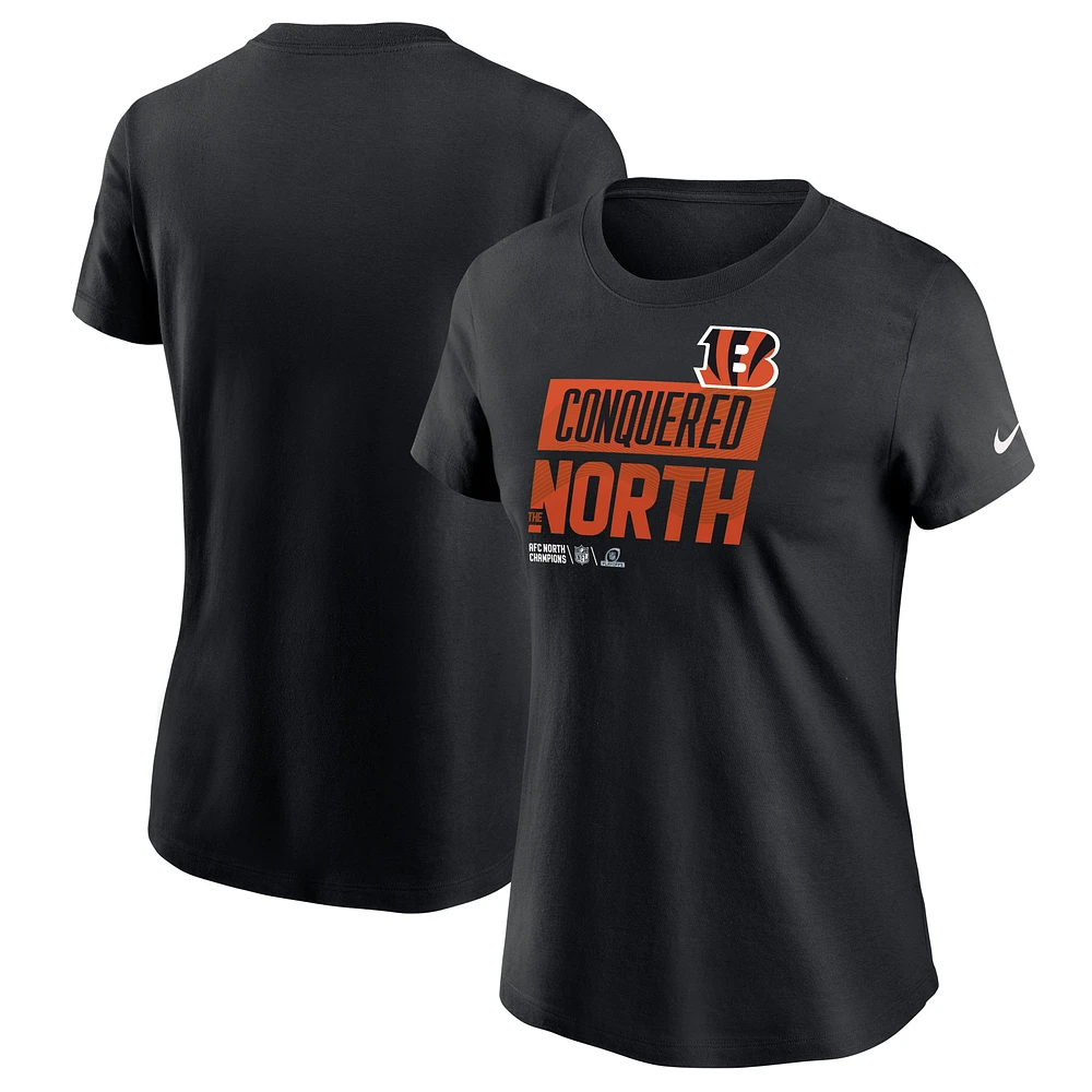 Women's Nike Black Cincinnati Bengals 2022 AFC North Division Champions Locker Room Trophy Collection T-Shirt