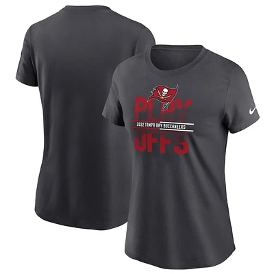 Women's Nike Anthracite Tampa Bay Buccaneers 2022 NFL Playoffs Iconic T-Shirt