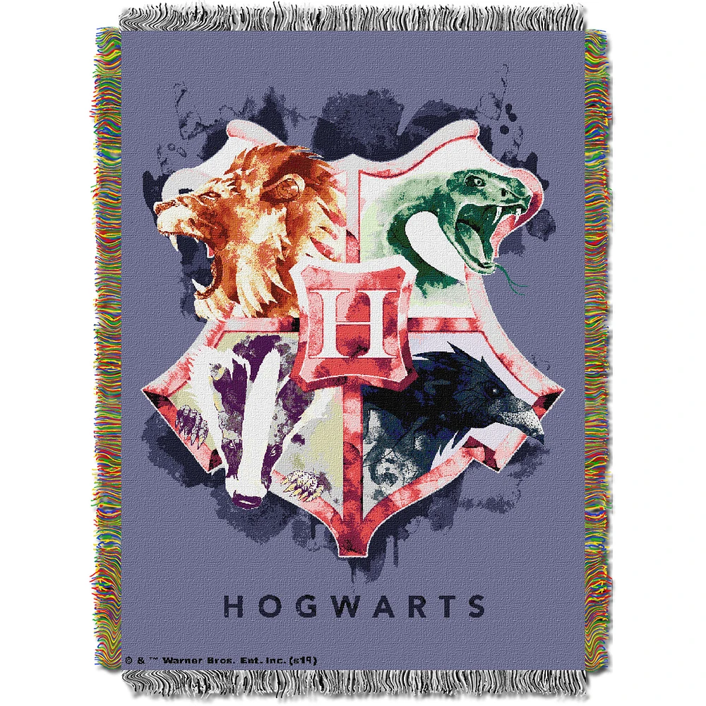 The Northwest Group Harry Potter Hogwarts Houses 46'' x 60'' Woven Tapestry Throw Blanket