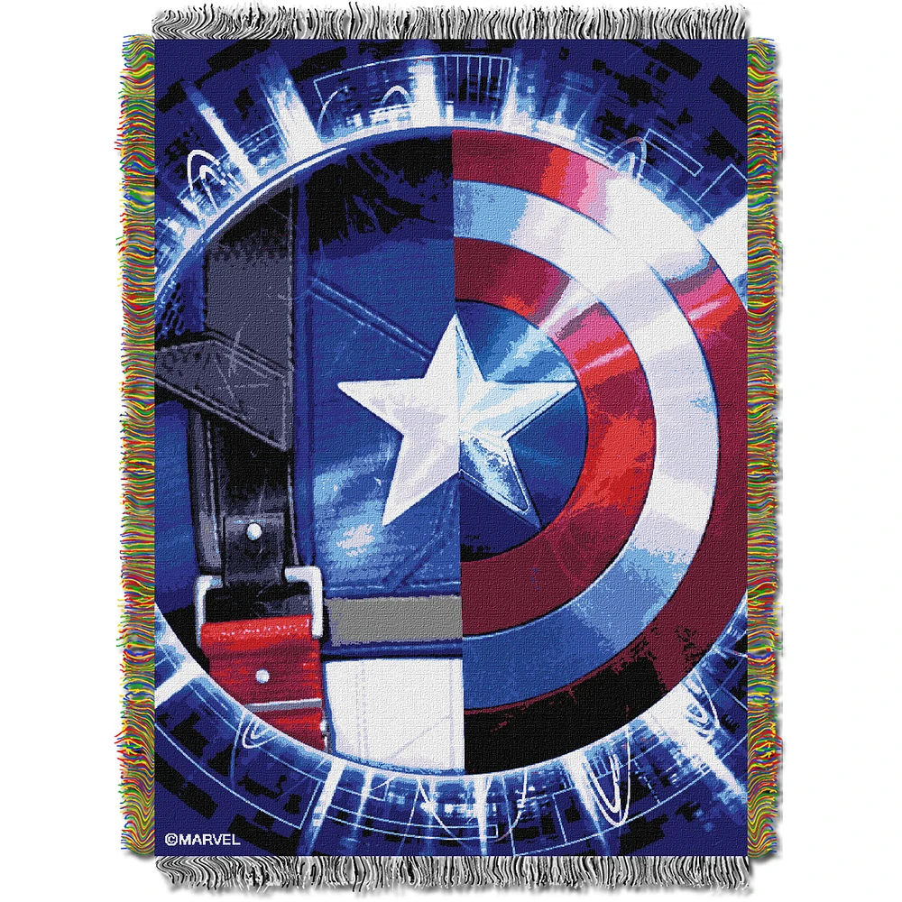 The Northwest Group The Avengers Captain America Shield 46'' x 60'' Woven Tapestry Throw Blanket