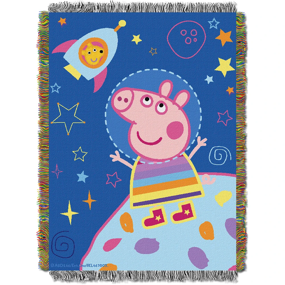 The Northwest Group Peppa Pig Astronaut 46'' x 60'' Woven Tapestry Throw Blanket