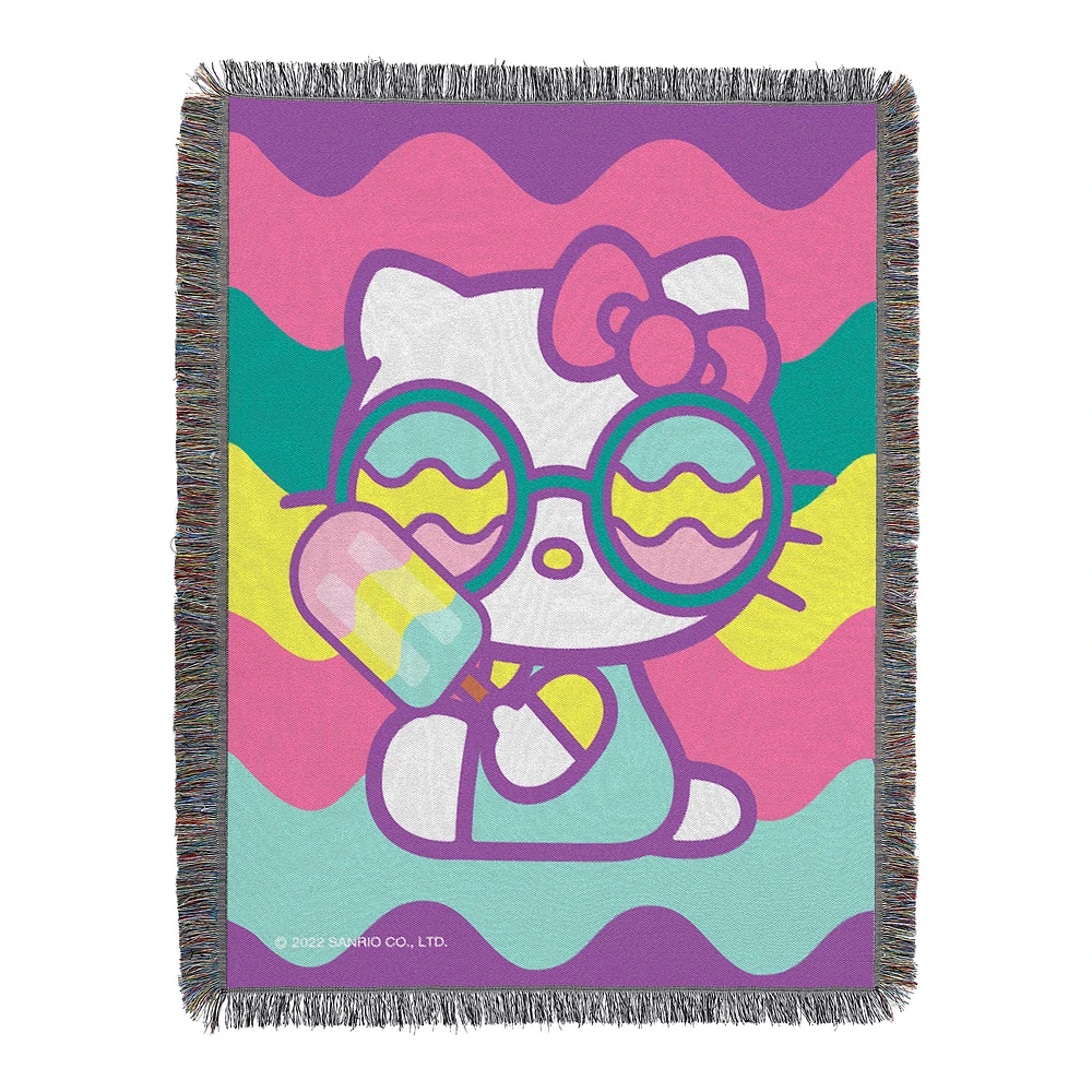 The Northwest Group Hello Kitty Cool Kitty 46'' x 60'' Woven Tapestry Throw Blanket