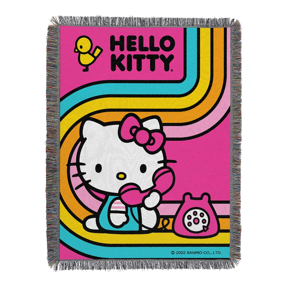 The Northwest Group Hello Kitty Let's Chat 46'' x 60'' Woven Tapestry Throw Blanket