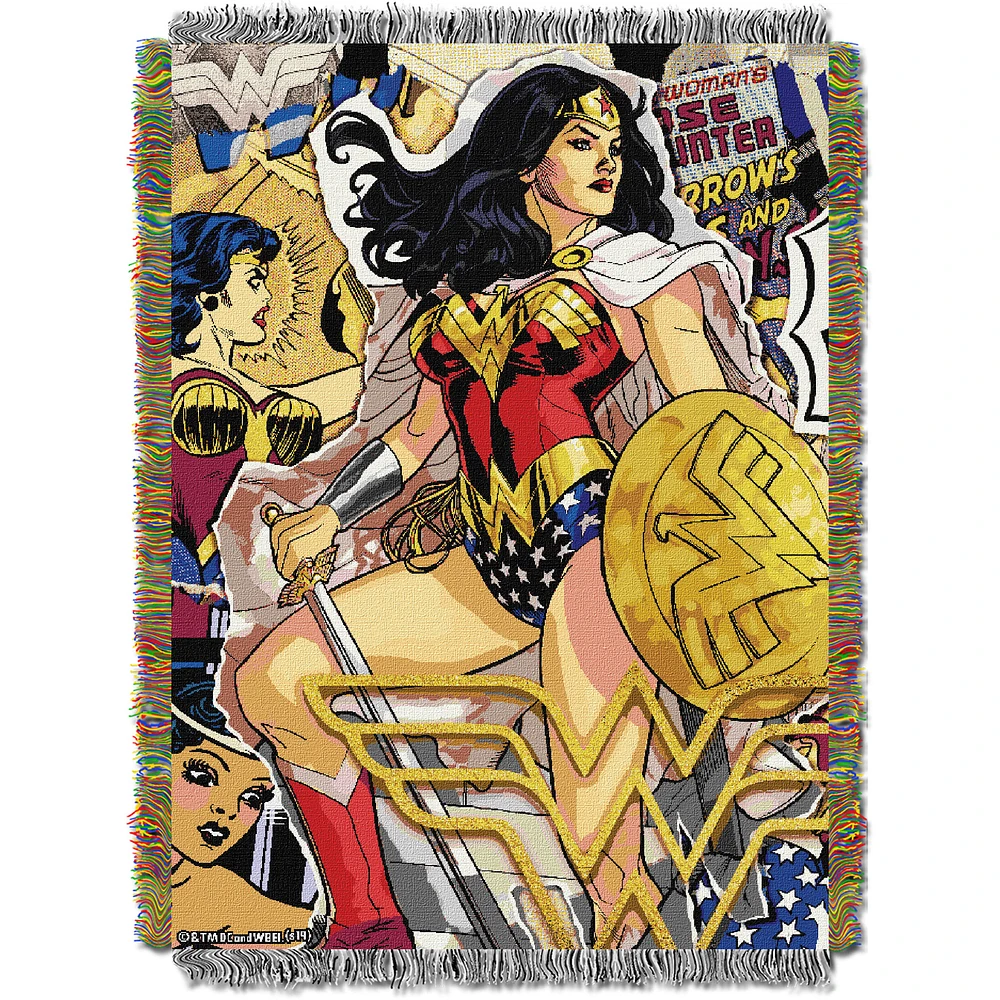 The Northwest Group Wonder Woman Comic Book 46'' x 60'' Woven Tapestry Throw Blanket