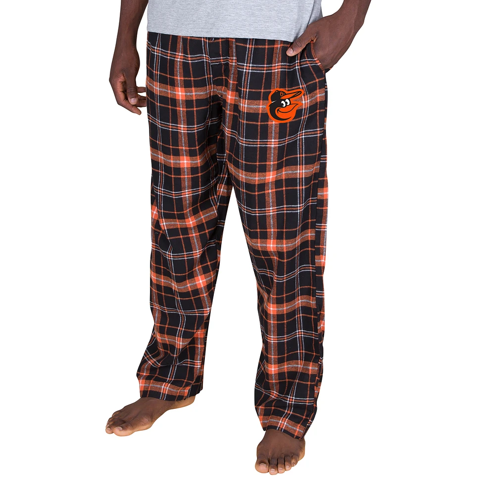 Men's Concepts Sport Black Baltimore Orioles Ultimate Plaid Flannel Pajama Pants