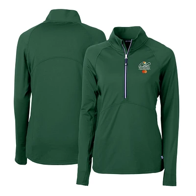 Women's Cutter & Buck Hunter Green Arnold Palmer Invitational Adapt Eco Knit Stretch Recycled Half-Zip Pullover Top