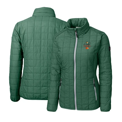 Women's Cutter & Buck Hunter Green Arnold Palmer Invitational Rainier PrimaLoft Eco Insulated Full-Zip Puffer Jacket