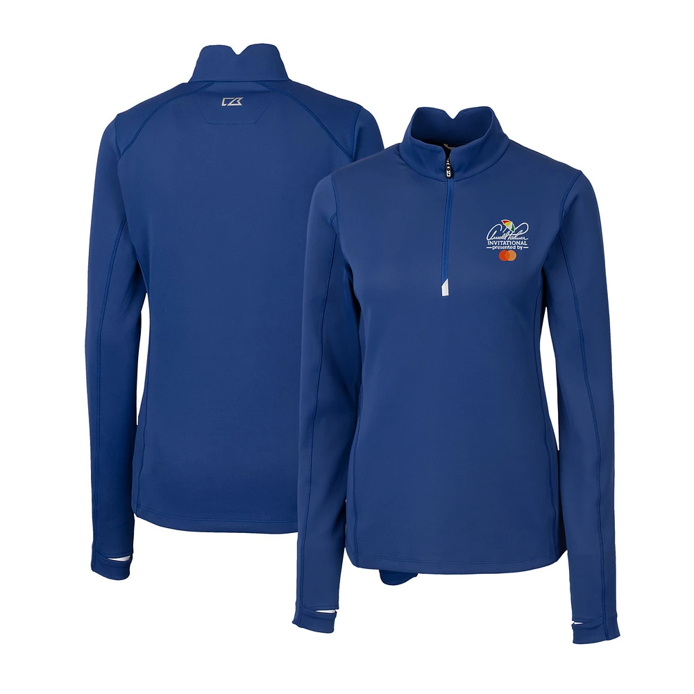 Women's Cutter & Buck Blue Arnold Palmer Invitational Traverse Stretch Quarter-Zip Pullover Top