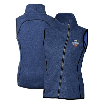 Women's Cutter & Buck Heather Powder Blue Arnold Palmer Invitational Mainsail Sweater-Knit Full-Zip Vest