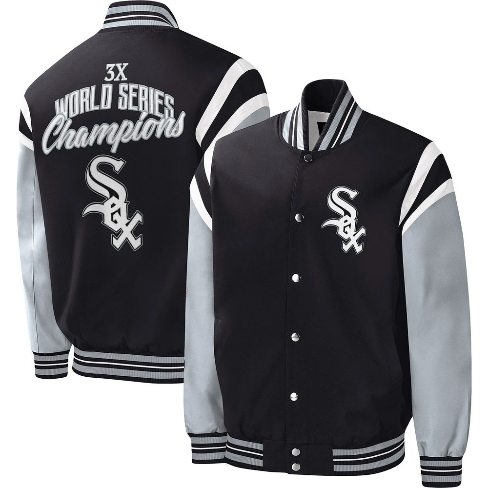 Men's G-III Sports by Carl Banks Black Chicago White Sox Title Holder Full-Snap Varsity Jacket