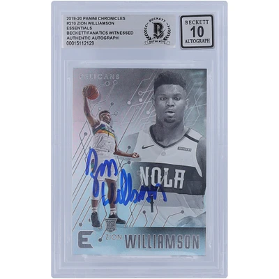 Zion Williamson New Orleans Pelicans Autographed 2019-20 Panini Chronicles Essentials #210 Beckett Fanatics Witnessed Authenticated 10 Rookie Card