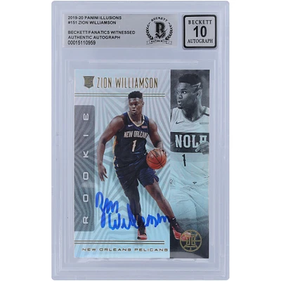 Zion Williamson New Orleans Pelicans Autographed 2019-20 Panini Illusions #151 Beckett Fanatics Witnessed Authenticated 10 Rookie Card