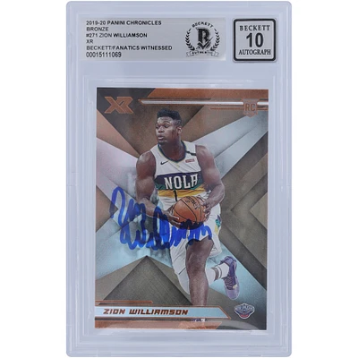 Zion Williamson New Orleans Pelicans Autographed 2019-20 Panini Chronicles XR Bronze Variation #271 Beckett Fanatics Witnessed Authenticated 10 Rookie Card