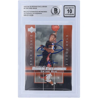 Dwyane Wade Miami Heat Autographed 2003-04 Upper Deck Rookie Exclusives Star Rookie #5 Beckett Fanatics Witnessed Authenticated 10 Rookie Card with "Flash" Inscription
