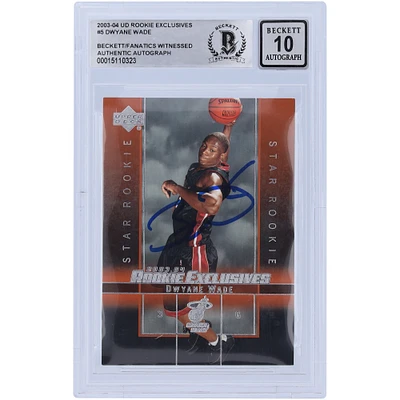 Dwyane Wade Miami Heat Autographed 2003-04 Upper Deck Rookie Exclusives Star Rookie #5 Beckett Fanatics Witnessed Authenticated 10 Rookie Card