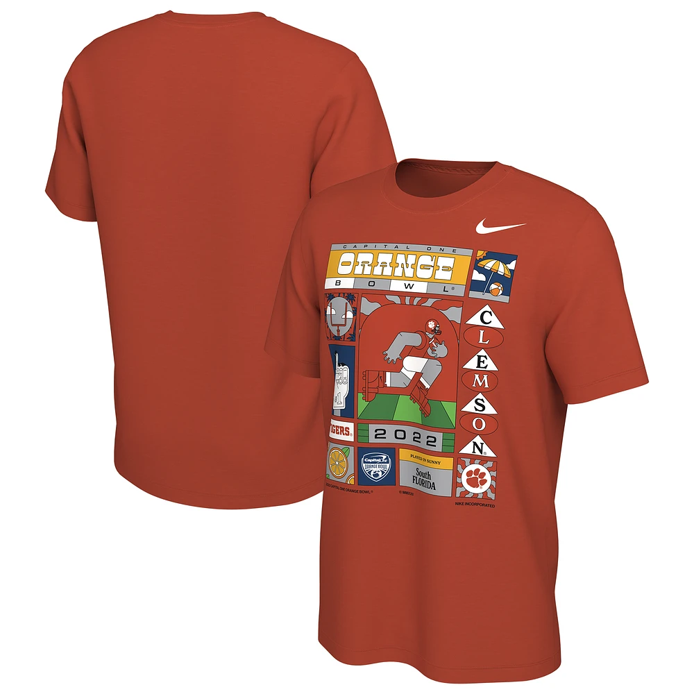 Men's Nike Orange Clemson Tigers 2022 Orange Bowl Illustrated T-Shirt