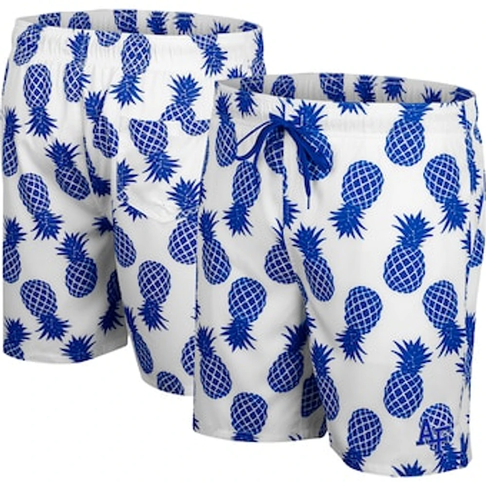 Men's Colosseum White Air Force Falcons Pineapples Swim Shorts