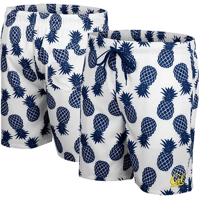 Men's Colosseum White Cal Bears Pineapples Swim Shorts