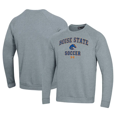 Men's Under Armour Gray Boise State Broncos Soccer All Day Arch Fleece Pullover Sweatshirt