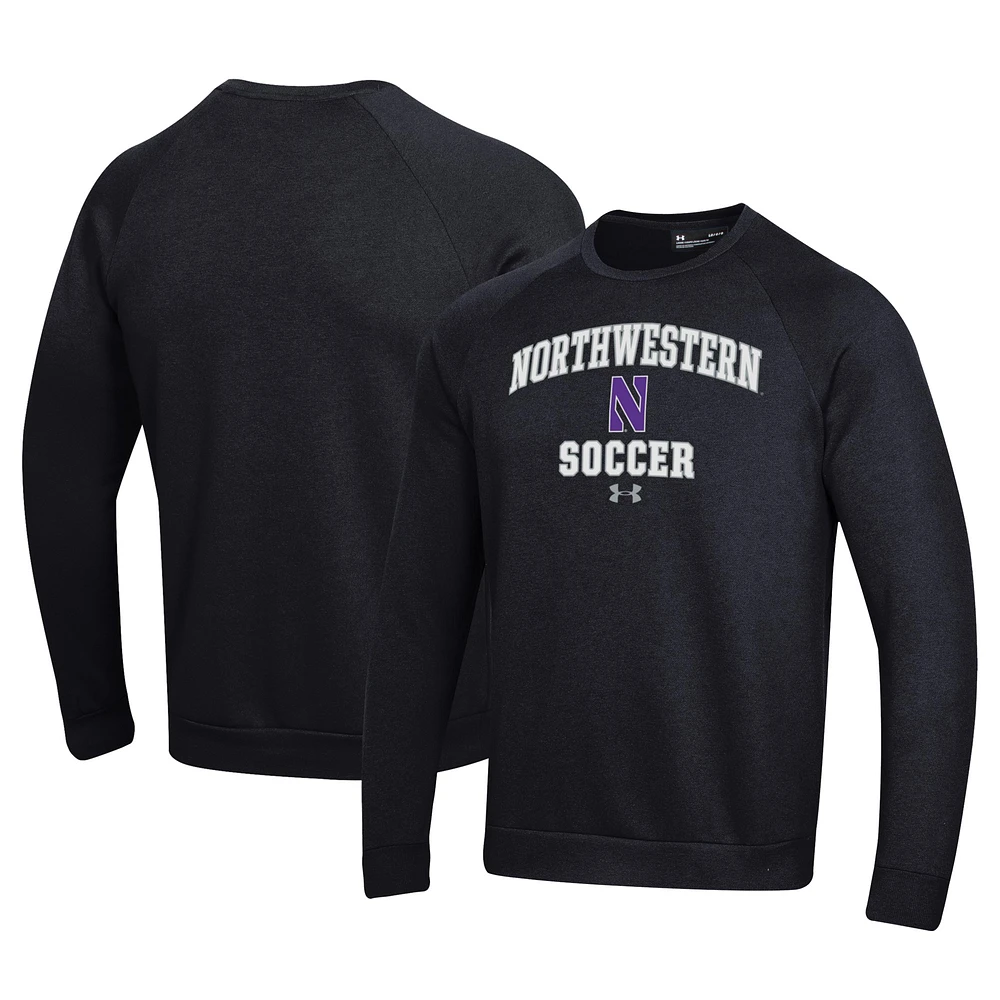 Men's Under Armour Northwestern Wildcats Soccer All Day Arch Fleece Pullover Sweatshirt
