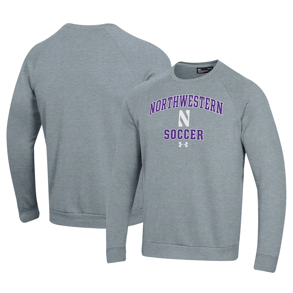Men's Under Armour Northwestern Wildcats Soccer All Day Arch Fleece Pullover Sweatshirt