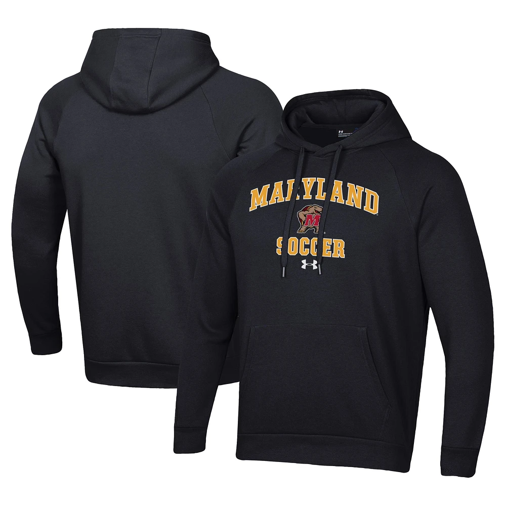 Men's Under Armour Black Maryland Terrapins Soccer Arch Over Pullover Hoodie