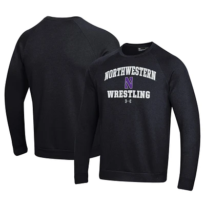 Men's Under Armour Northwestern Wildcats Wrestling All Day Arch Fleece Pullover Sweatshirt
