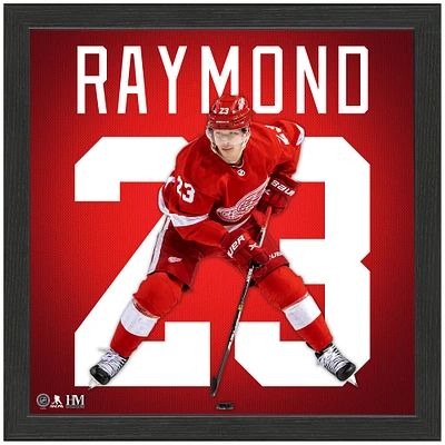 Highland Mint Lucas Raymond Detroit Red Wings 13'' x 13'' Impact Jersey Framed Photo