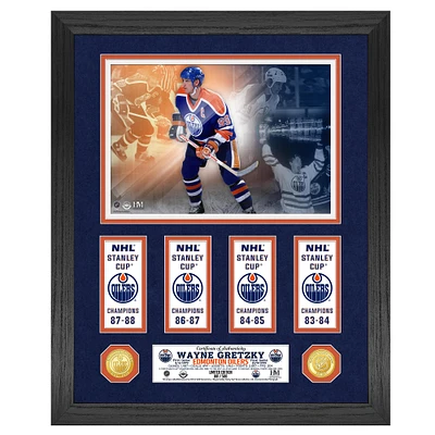 Highland Mint Wayne Gretzky Edmonton Oilers 18'' x 22'' Four-Time Stanley Cup Champions Photo Mint