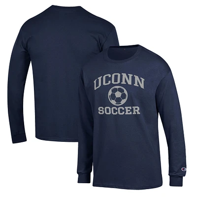 Men's Champion Navy UConn Huskies Soccer Icon Long Sleeve T-Shirt