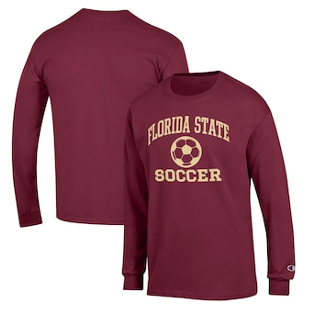 Men's Champion Garnet Florida State Seminoles Soccer Icon Long Sleeve T-Shirt