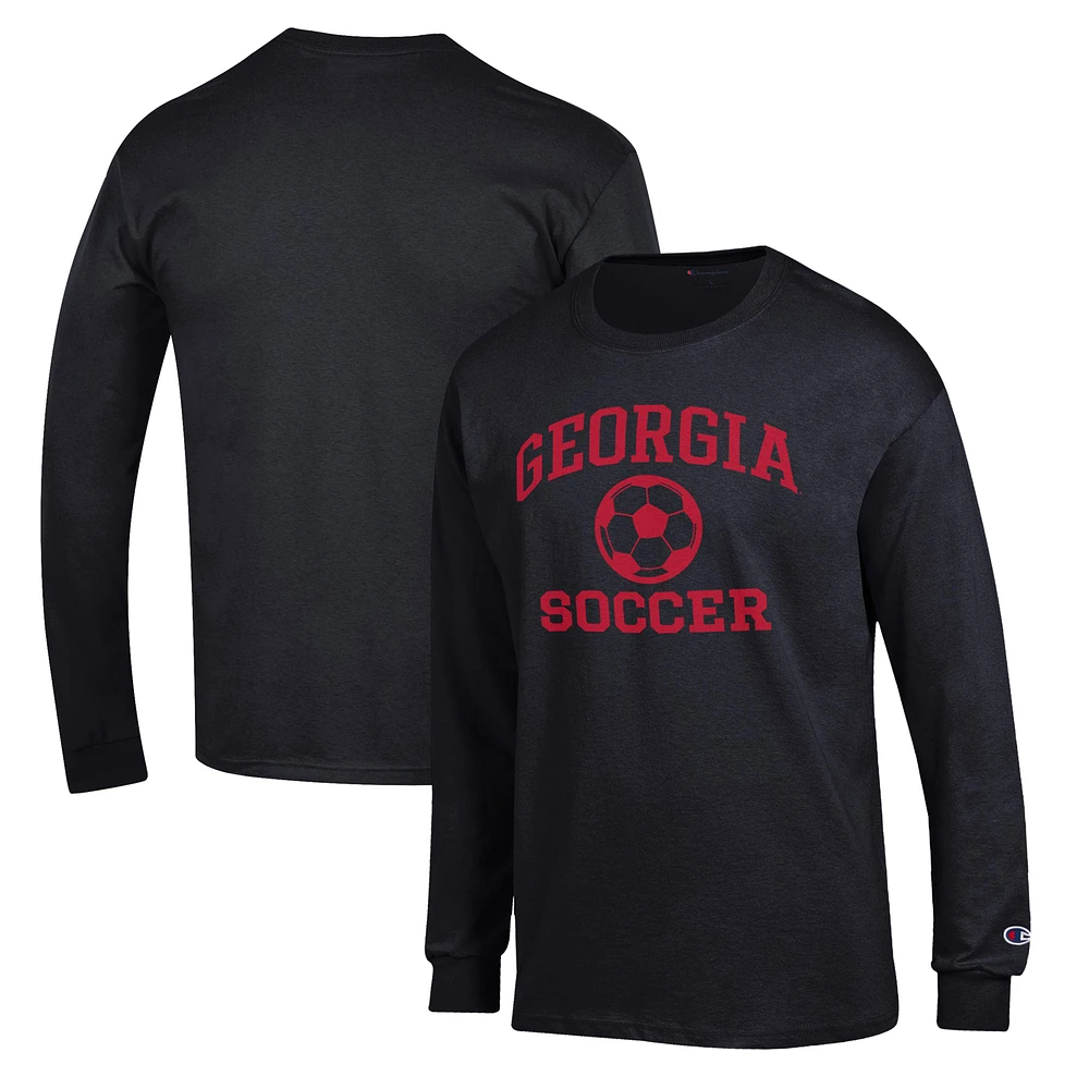 Men's Champion Georgia Bulldogs Soccer Icon Long Sleeve T-Shirt