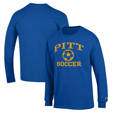 Men's Champion Royal Pitt Panthers Soccer Icon Long Sleeve T-Shirt