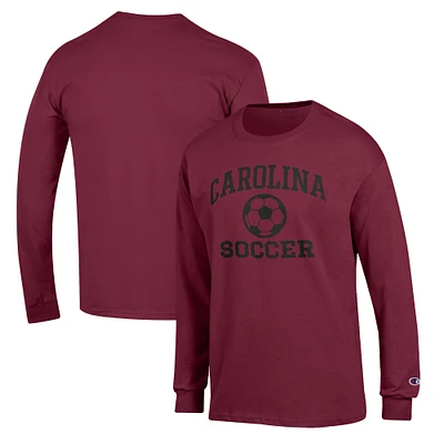 Men's Champion Garnet South Carolina Gamecocks Soccer Icon Long Sleeve T-Shirt