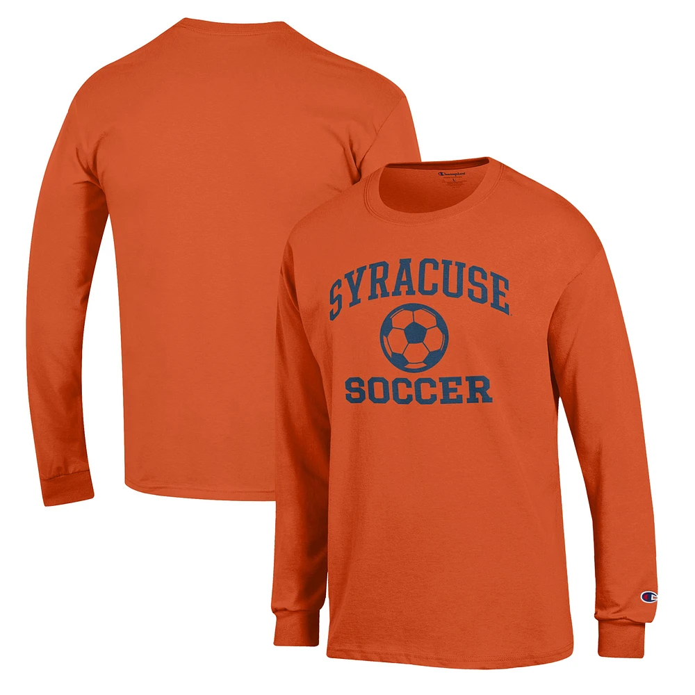 Men's Champion Orange Syracuse Soccer Icon Long Sleeve T-Shirt