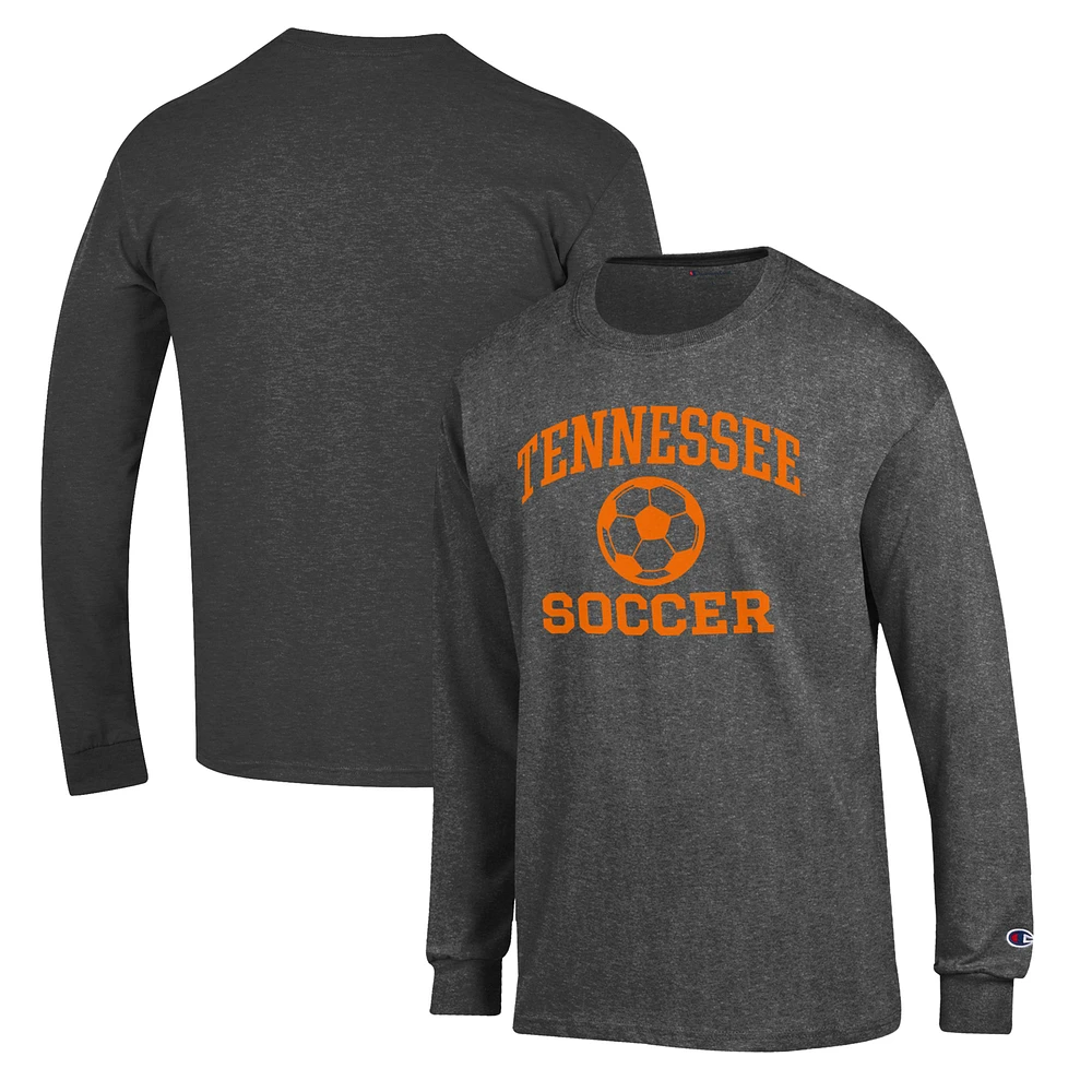 Men's Champion Charcoal Tennessee Volunteers Soccer Icon Long Sleeve T-Shirt