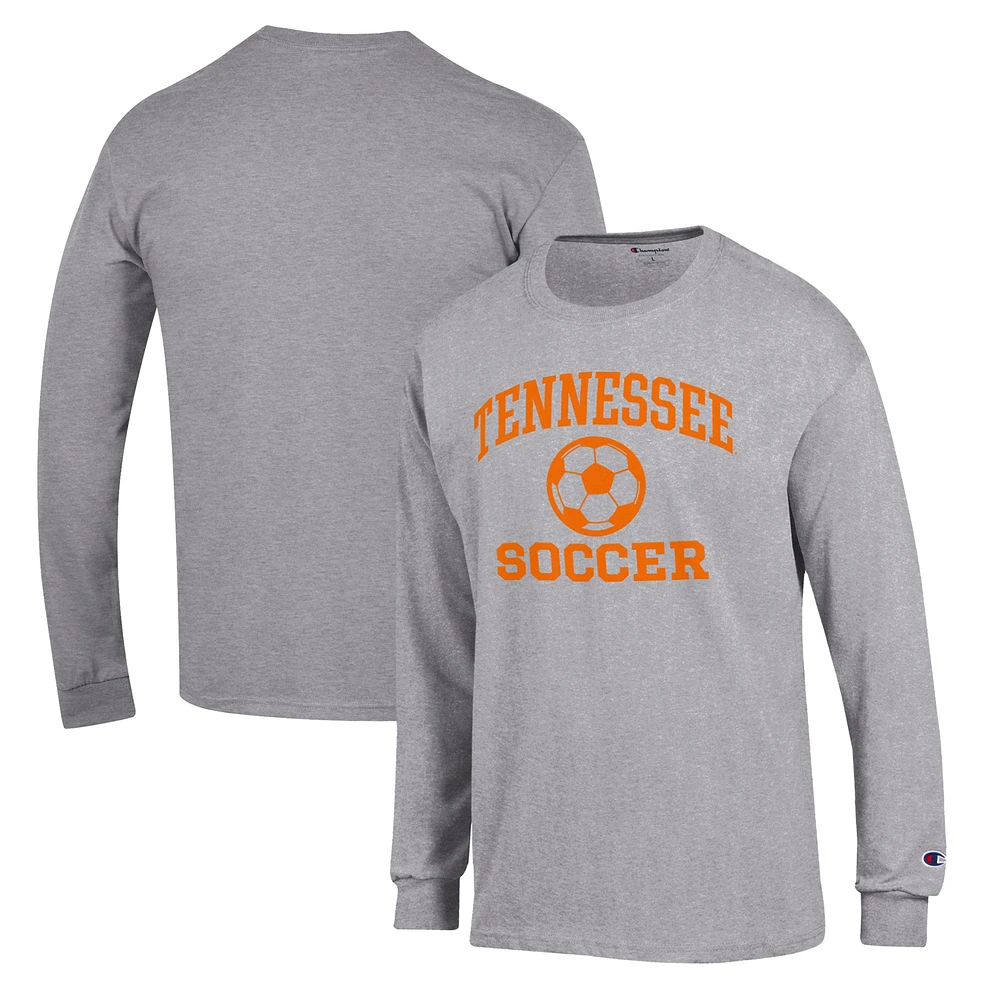 Men's Champion Gray Tennessee Volunteers Soccer Icon Long Sleeve T-Shirt