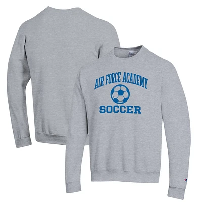 Men's Champion Gray Air Force Falcons Soccer Icon Powerblend Pullover Sweatshirt