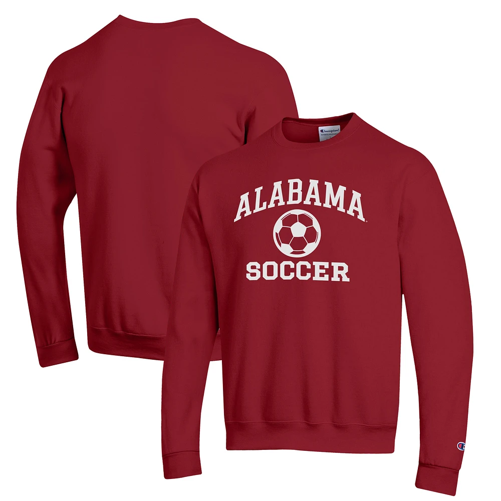 Men's Champion Crimson Alabama Tide Soccer Icon Powerblend Pullover Sweatshirt