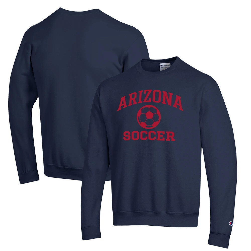 Men's Champion Navy Arizona Wildcats Soccer Icon Powerblend Pullover Sweatshirt