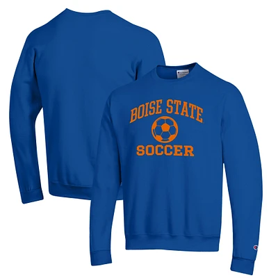 Men's Champion Royal Boise State Broncos Soccer Icon Powerblend Pullover Sweatshirt
