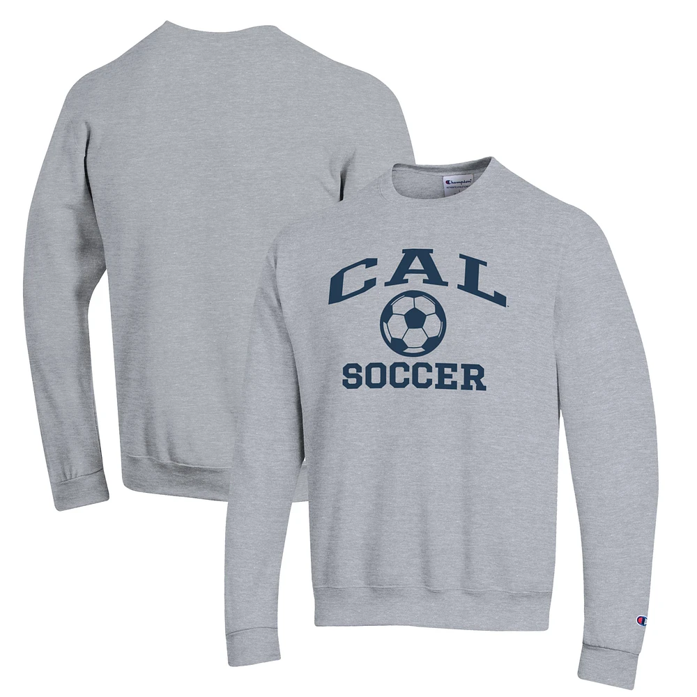 Men's Champion Gray Cal Bears Soccer Icon Powerblend Pullover Sweatshirt
