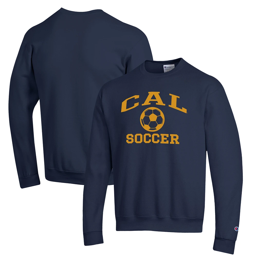 Men's Champion Navy Cal Bears Soccer Icon Powerblend Pullover Sweatshirt