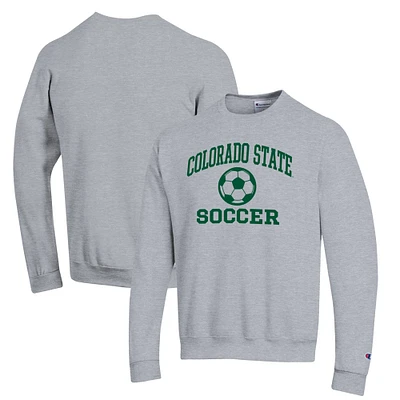 Men's Champion Gray Colorado State Rams Soccer Icon Powerblend Pullover Sweatshirt