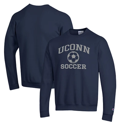 Men's Champion Navy UConn Huskies Soccer Icon Powerblend Pullover Sweatshirt