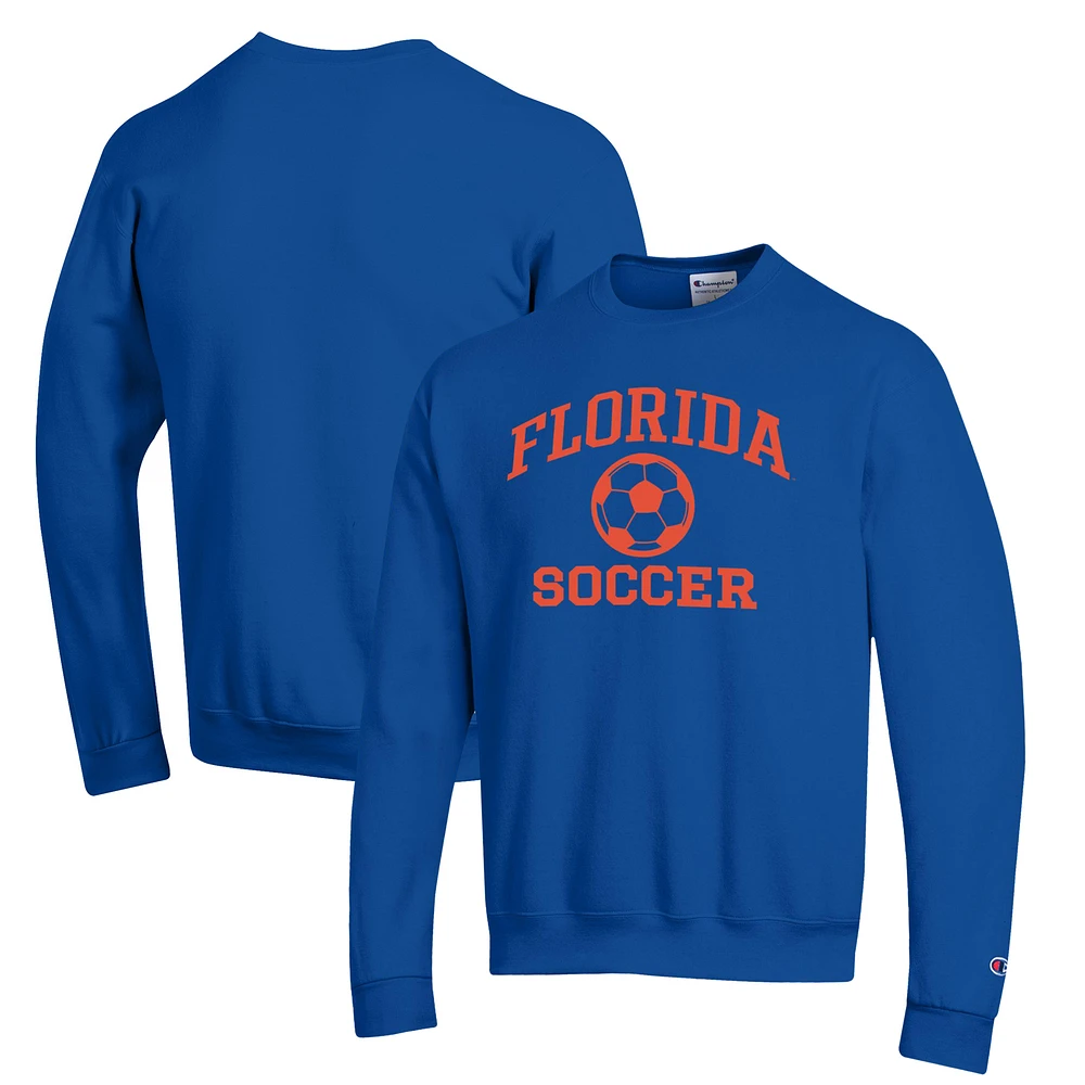 Men's Champion Royal Florida Gators Soccer Icon Powerblend Pullover Sweatshirt