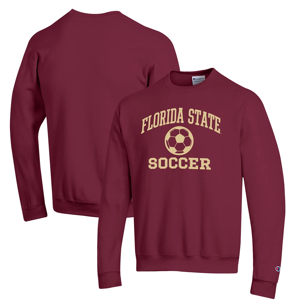 Men's Champion Garnet Florida State Seminoles Soccer Icon Powerblend Pullover Sweatshirt